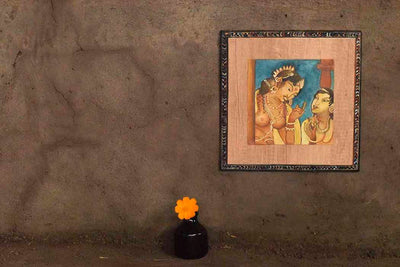Apsara Ajanta Handpainted Wooden Wall Frame - Wall Decor - 3