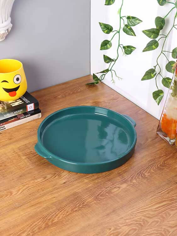Green Ceramic Bakeware Dish with Handle