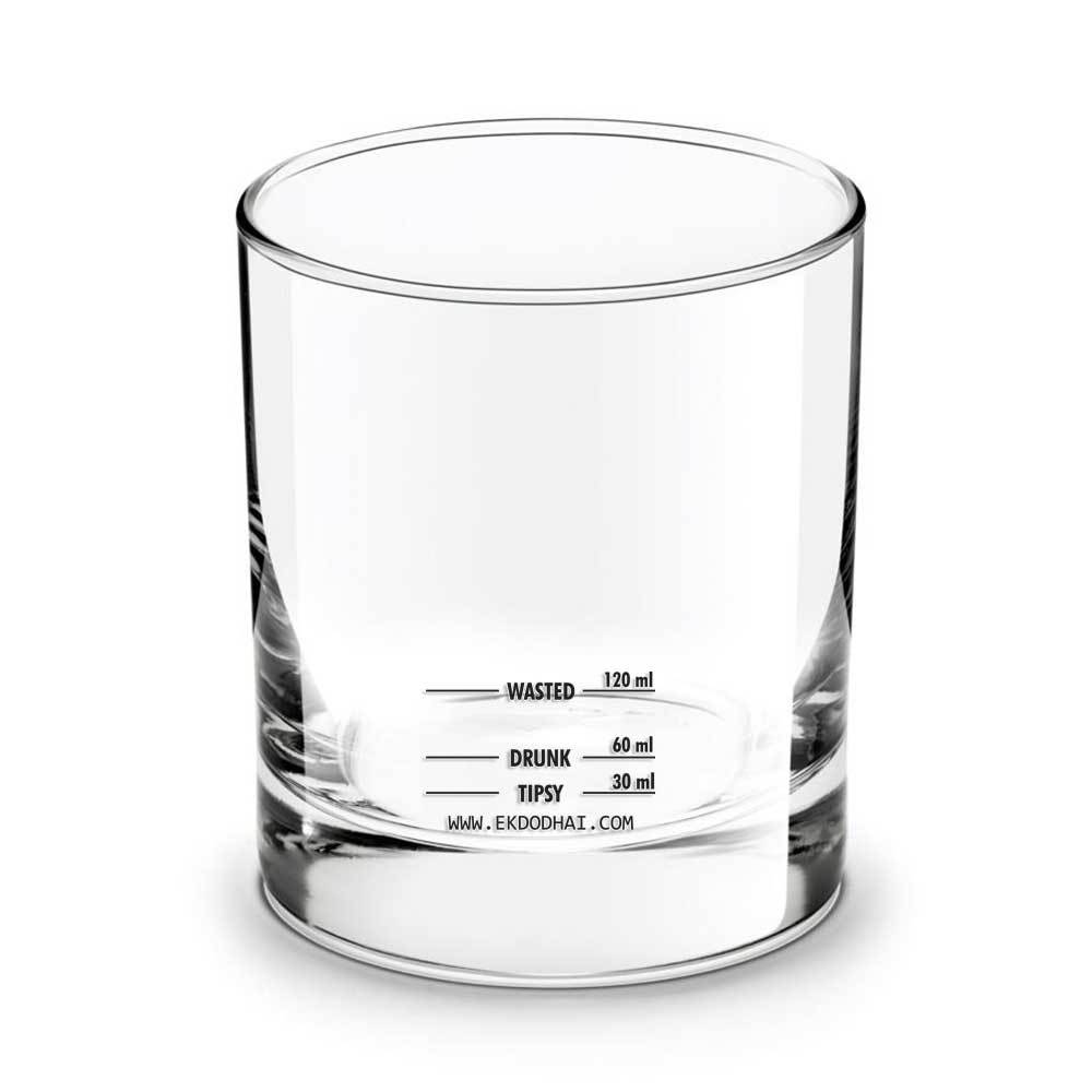Ek Do Dhai Quotes Whiskey Glass Set of 4 - Dining & Kitchen - 6