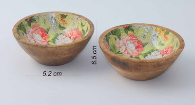 Floral Green Snack Bowl (Set of 2) - Dining & Kitchen - 3