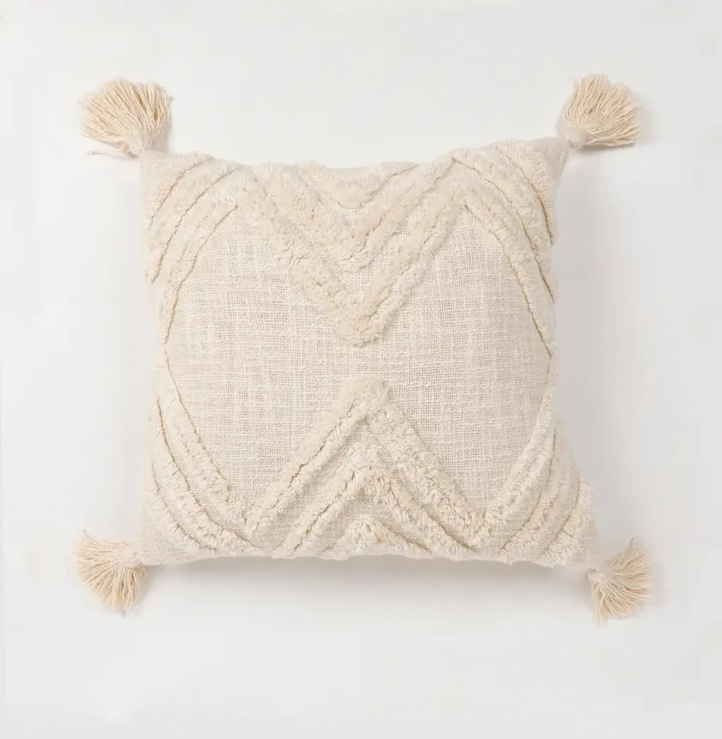 Cotton Tufted Cushion, Triangle Design - Decor & Living - 5