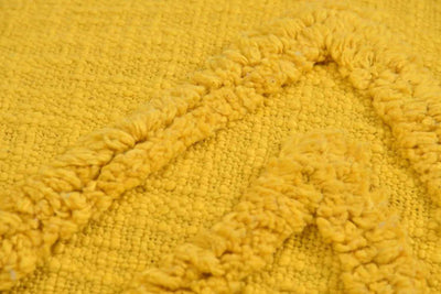 Cotton Tufted Cushion, Triangle Design, Mustard Color - Decor & Living - 3