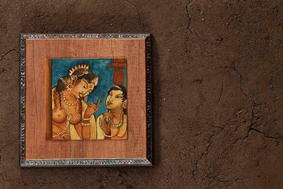 Apsara Ajanta Handpainted Wooden Wall Frame - Wall Decor - 1