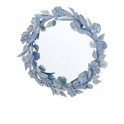 Blue Floral Wall Mirror - Decor & Living - 3