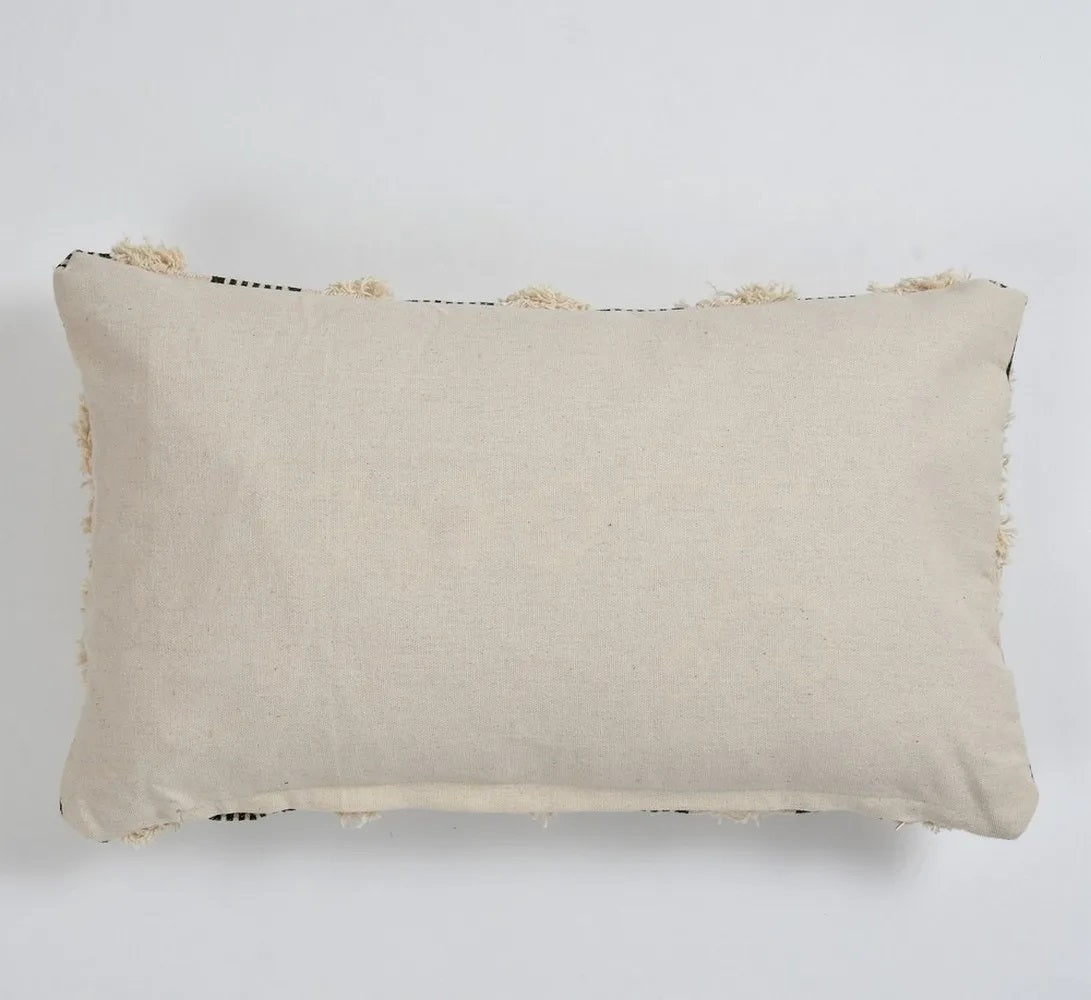 Cotton Tufted Black White Lines Cushion Cover - Decor & Living - 9