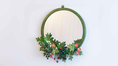 Green Floral Wall Mirror - Decor & Living - 2