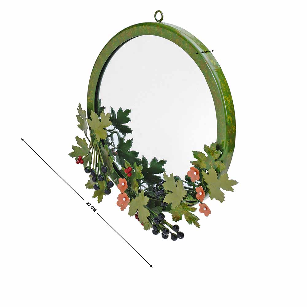 Green Floral Wall Mirror - Decor & Living - 4