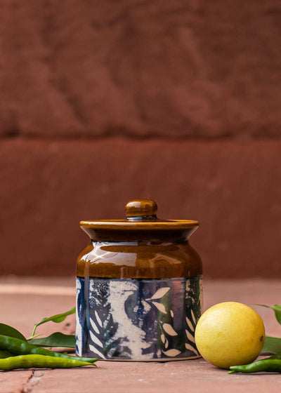 Ek Do Dhai Rustic Blue Burni Jar Set of 3 - Dining & Kitchen - 3