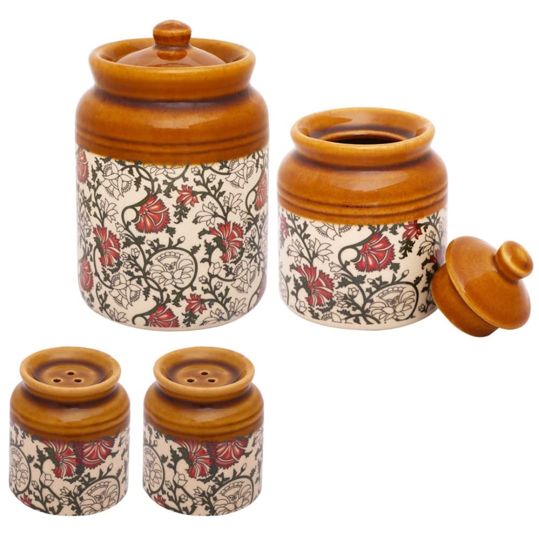 Ek Do Dhai Pattachitra Burni Jar Set of 3 - Dining & Kitchen - 3