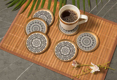 Mandala Art Print Coaster Set of 6 - Dining & Kitchen - 2