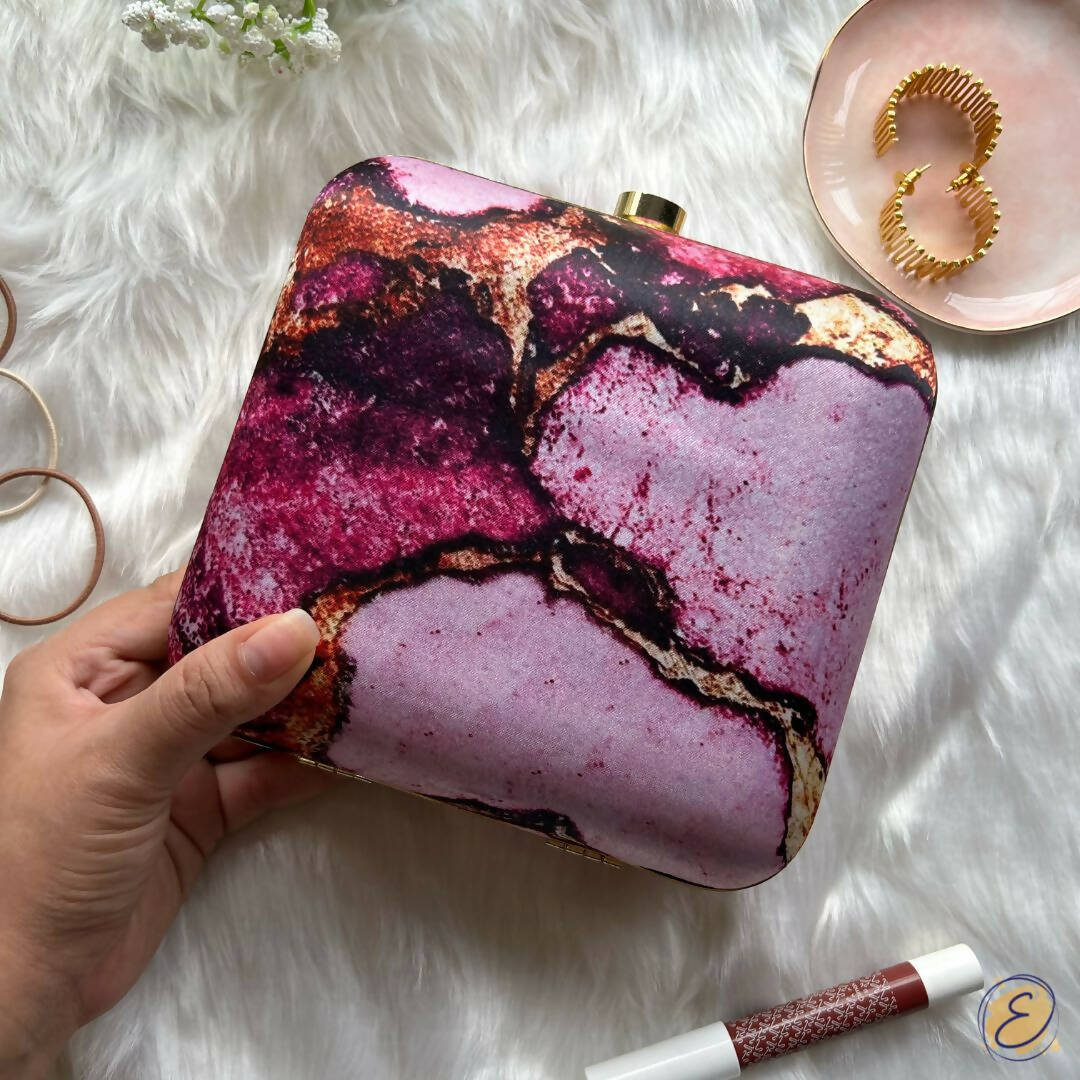 Pink Marble Square Clutch - Fashion & Lifestyle - 1