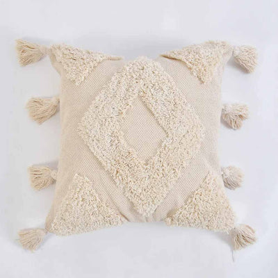 Tufted Cushion Cover Side Filled Triangles Center Diamond - Decor & Living - 3