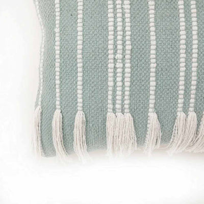 Cotton Cushion Cover Vertical Lines, Fringes - Decor & Living - 3