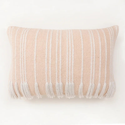 Cotton Cushion Cover Vertical Lines, Fringes - Decor & Living - 9