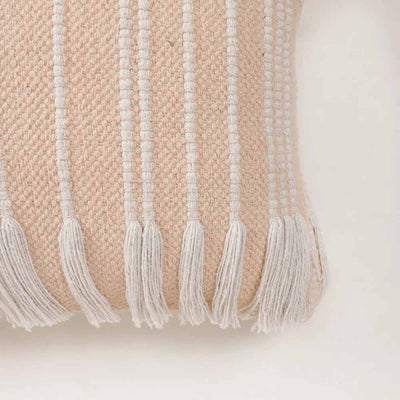 Cotton Cushion Cover Vertical Lines, Fringes - Decor & Living - 8
