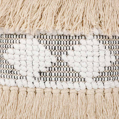 Dhurrie Cushion Cover Knotted, Fringes, Diamonds - Decor & Living - 2