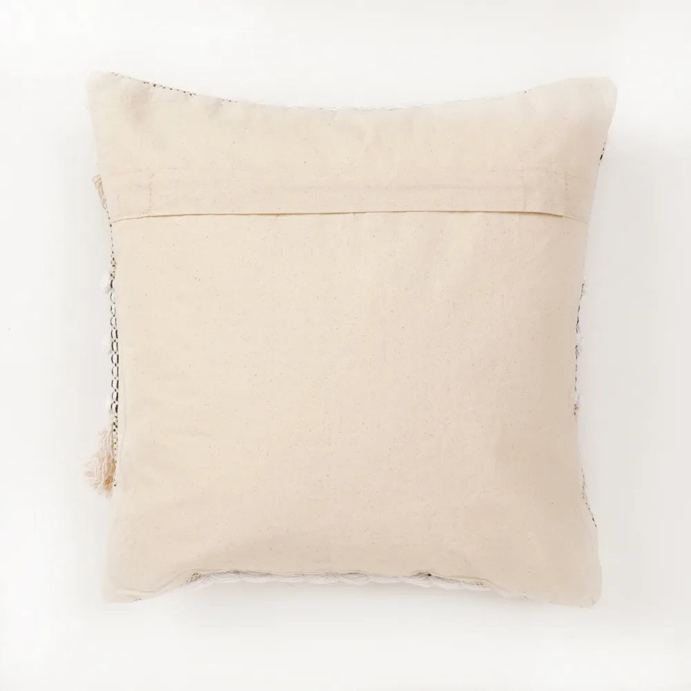 Dhurrie Cushion Cover Knotted, Fringes, Diamonds - Decor & Living - 5