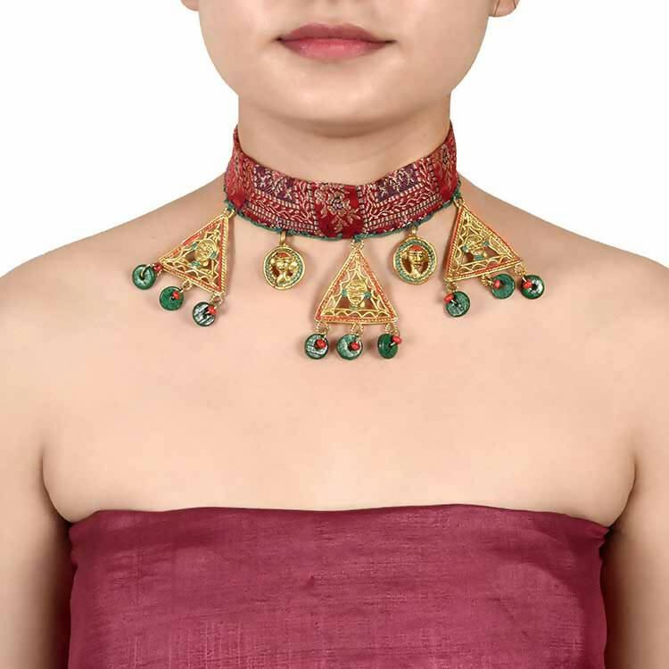 The Empress Trinity Handcrafted Tribal Dhokra Necklace - Fashion & Lifestyle - 3
