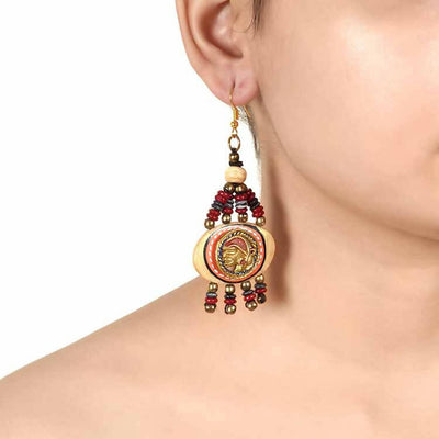 The Empress Handcrafted Tribal Dhokra Earrings in Maroon - Fashion & Lifestyle - 2