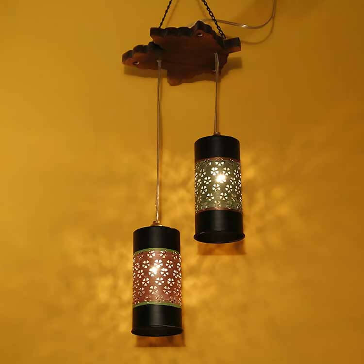 Celo-2 Chandelier with Cylindrical Metal Hanging Lamps (2 Shades) - Decor & Living - 1