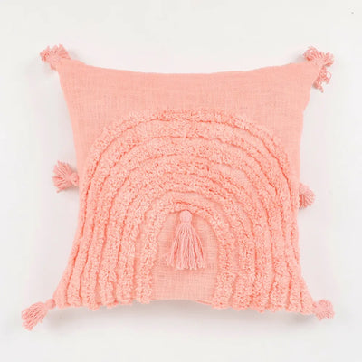 Tufted Cushion Cover Rainbow Shape, Tassels, Pink - Decor & Living - 4