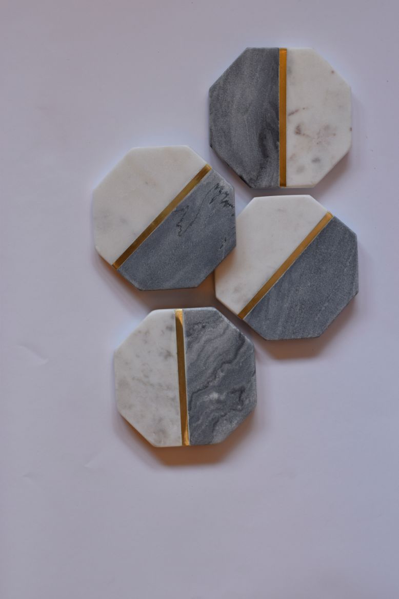 Coasters Marble Hexagon Grey/White - Dining & Kitchen - 2