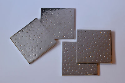 Coasters Metal Square Silver Beaten - Dining & Kitchen - 2
