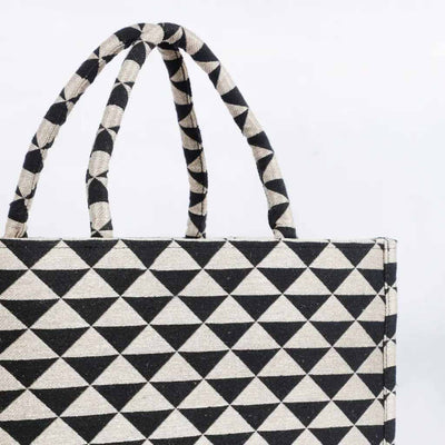 Polyester Cotton Printed Handbag - Triangles - Fashion & Lifestyle - 3
