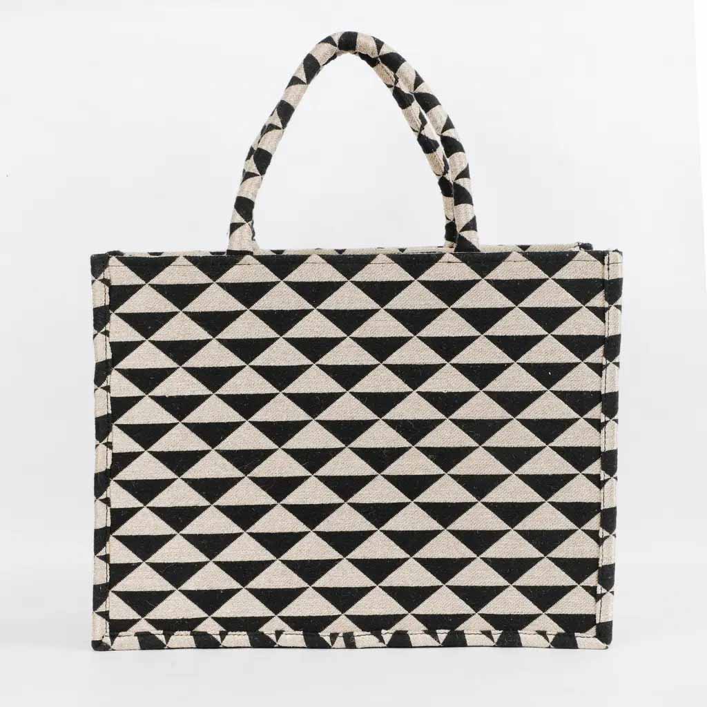 Polyester Cotton Printed Handbag - Triangles - Fashion & Lifestyle - 5