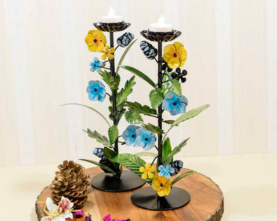 Floral Green Candle Stand - Decor & Living - 2