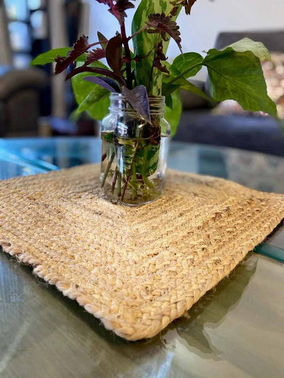 Jute Braided Square Placemat - Pack of 2 - Dining & Kitchen - 2