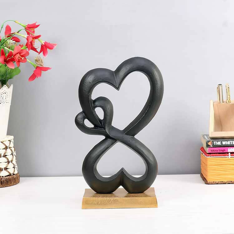 Family Heart Gold Base Small Sculpture 72-688-33-2