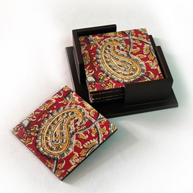 Maroon Mats and Coaster set with Serviette - Dining & Kitchen - 3