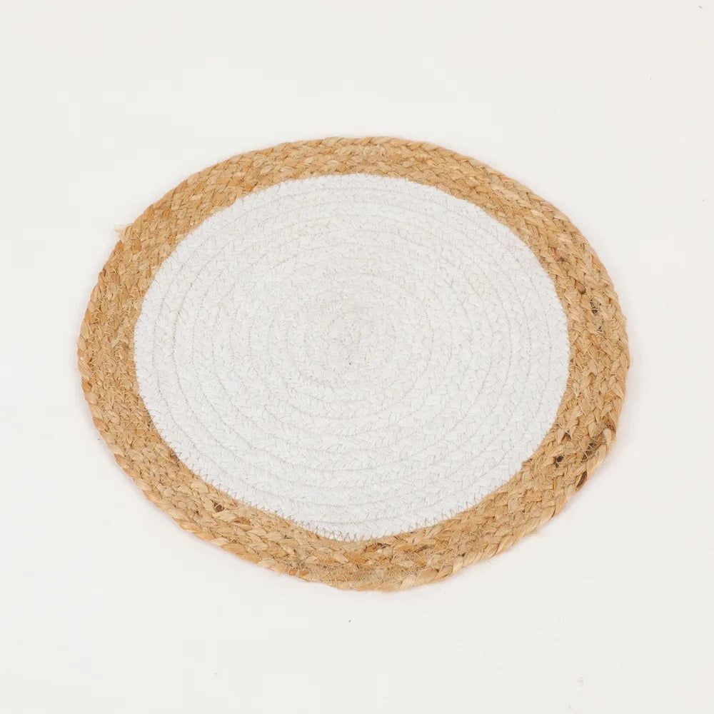 Jute Cotton Dual Round Placemat - Pack of 2 - Dining & Kitchen - 4
