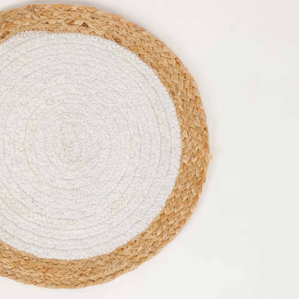 Jute Cotton Dual Round Placemat - Pack of 2 - Dining & Kitchen - 5