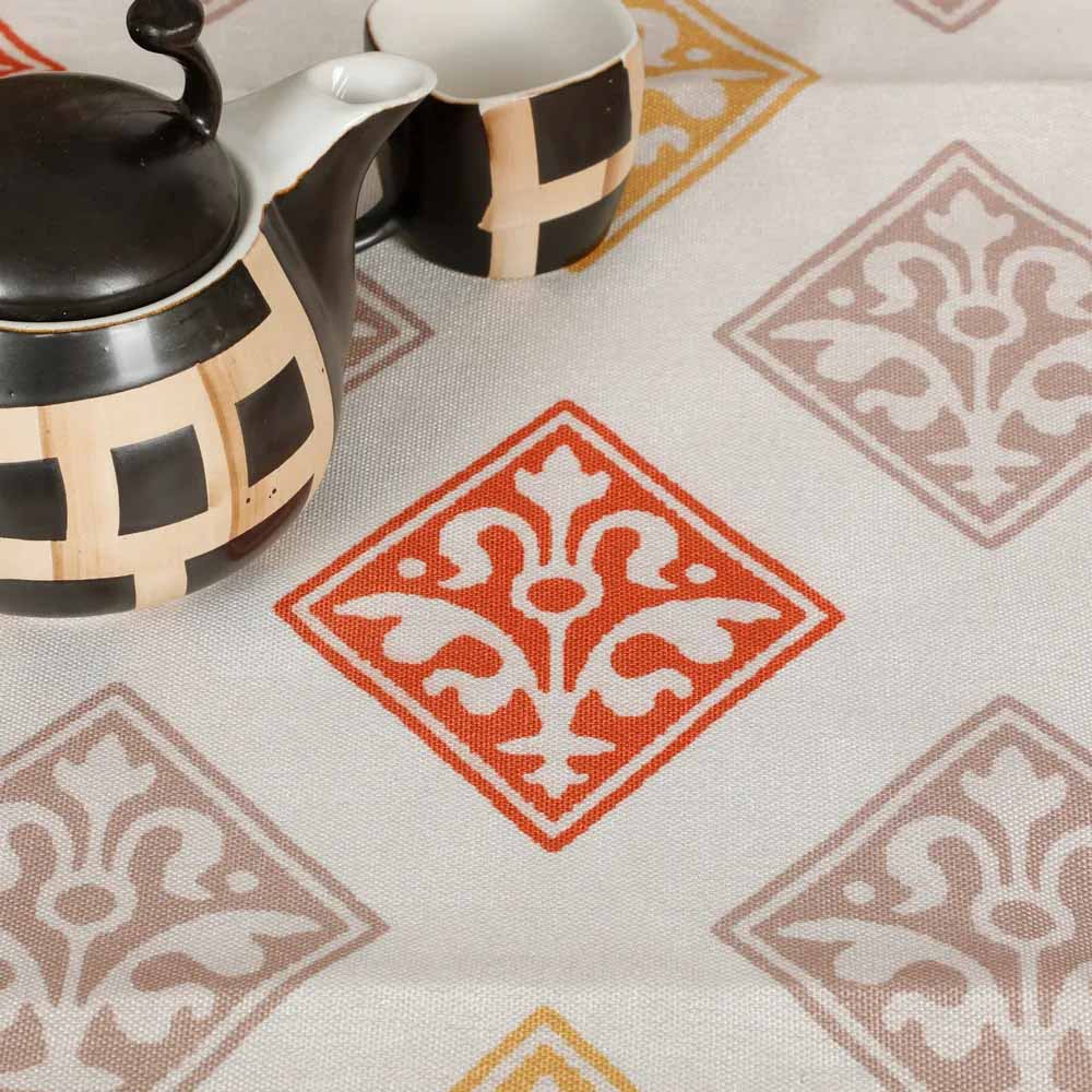Cotton Polyester Printed Table Runner, Abstract Diamond, Floral - Dining & Kitchen - 2