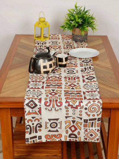 Cotton Polyester Printed Table Runner, Abstract Symbols - Dining & Kitchen - 2