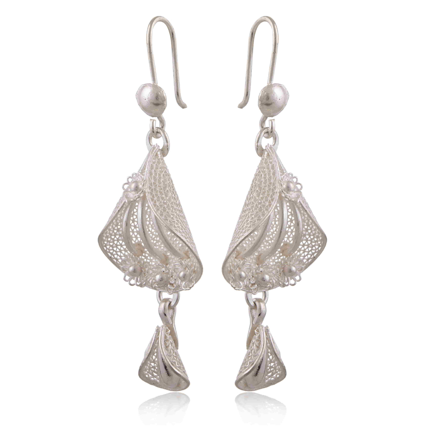 Floral Bouquet - Silver Filigree earrings SJ-996 - Fashion & Lifestyle - 2