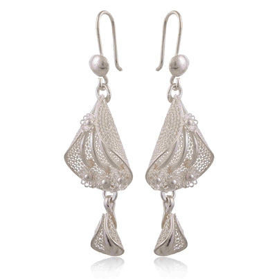 Floral Bouquet - Silver Filigree earrings SJ-996 - Fashion & Lifestyle - 2