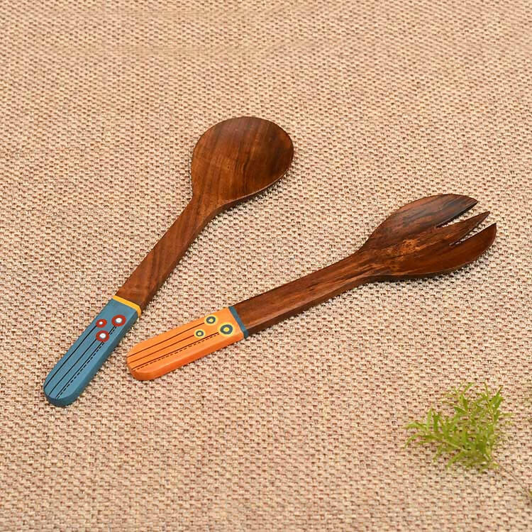 Handcrafted Wooden Spoon and Salad Fork (Set of 2) - Dining & Kitchen - 1