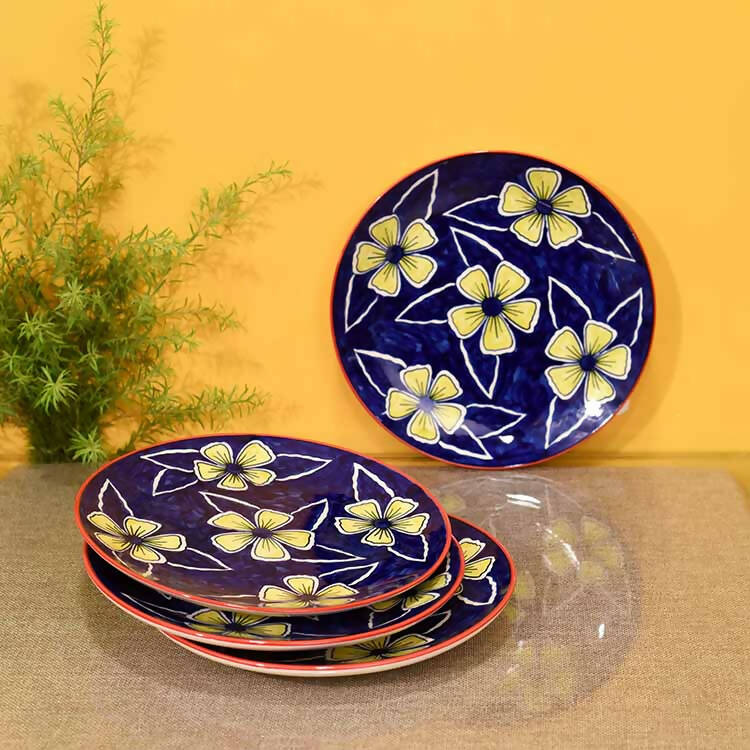Flowers of Ecstasy Dinner Plates, Azure - Set of 4 - Dining & Kitchen - 1
