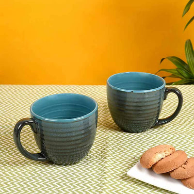 Coffee Mug Ceramic Bluish Grey - Set of 2 - Dining & Kitchen - 1