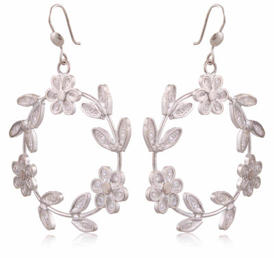 Laurels Galore - Silver Filigree earrings SJ-990 - Fashion & Lifestyle - 2