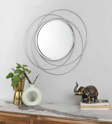 Double Wired Round Wall Mirror