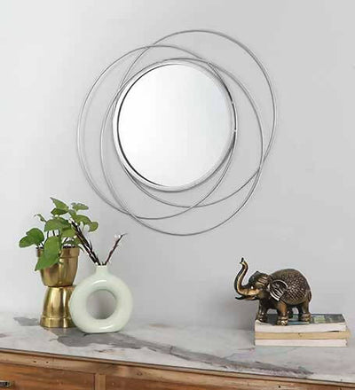 Double Wired Round Wall Mirror