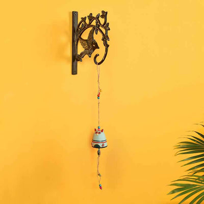 Kitty-Kat I Terracotta Hanging Door Bell with Metal Stand - Accessories - 1
