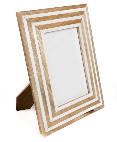 Photo Frame Wood and White Resin - Decor & Living - 2