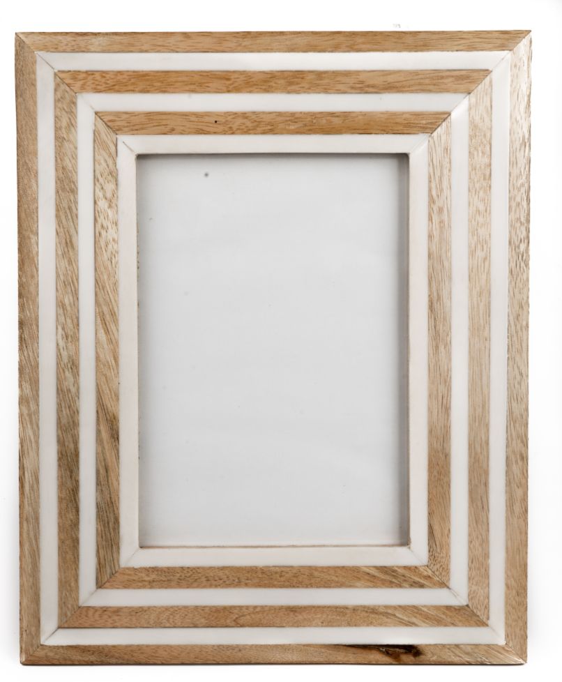 Photo Frame Wood and White Resin - Decor & Living - 3