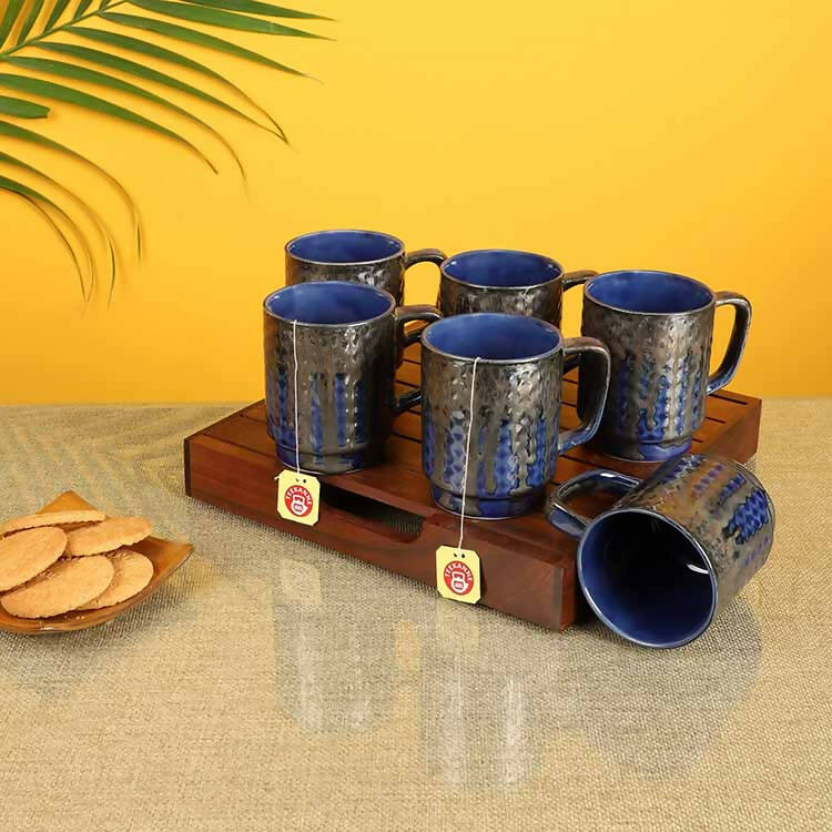 Midnight Blue Tea Cups - Set of 6 - Dining & Kitchen - 1