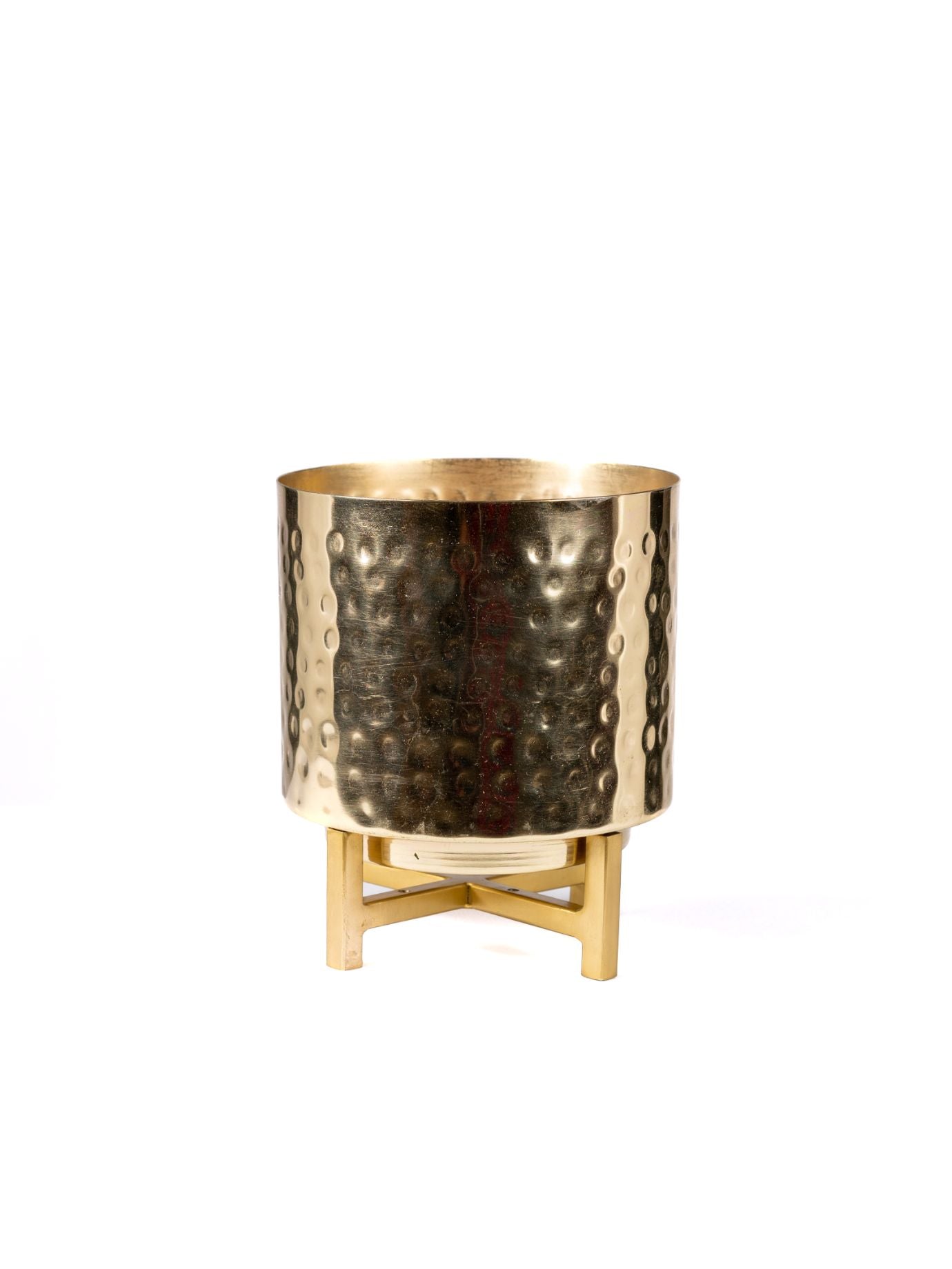 Planter Gold Hammer with Gold Stand (Single Piece) - Decor & Living - 4